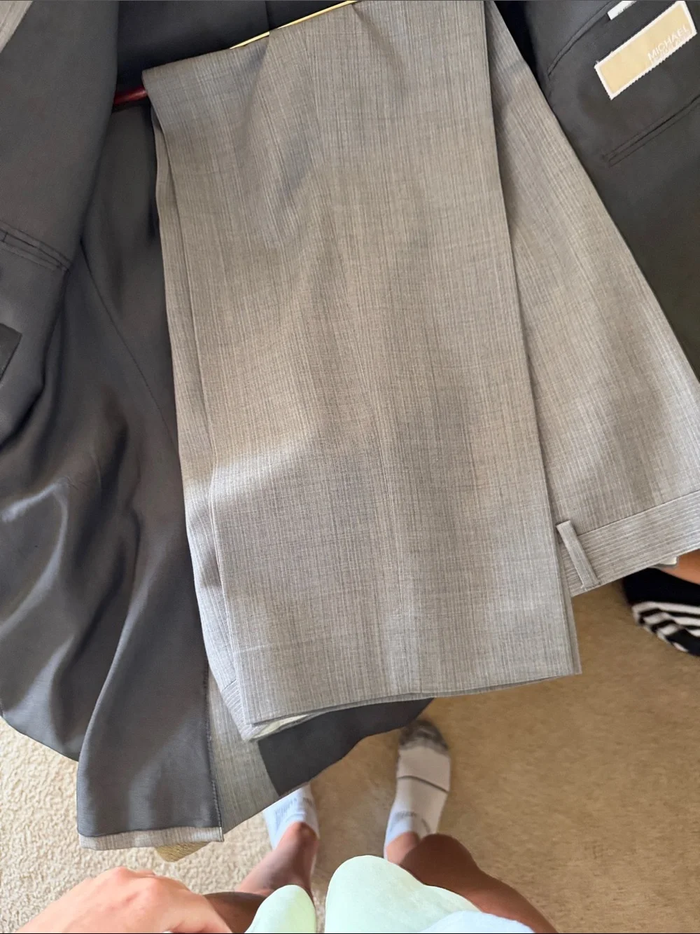 Michael Kors Light Gray Men's Two-Button Suit Jacket